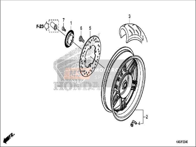 43251K53DB1, Disco Freno Post., Honda, 1